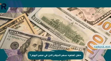 «هل تعلم» سعر الدولار الآن في مصر اليوم ؟